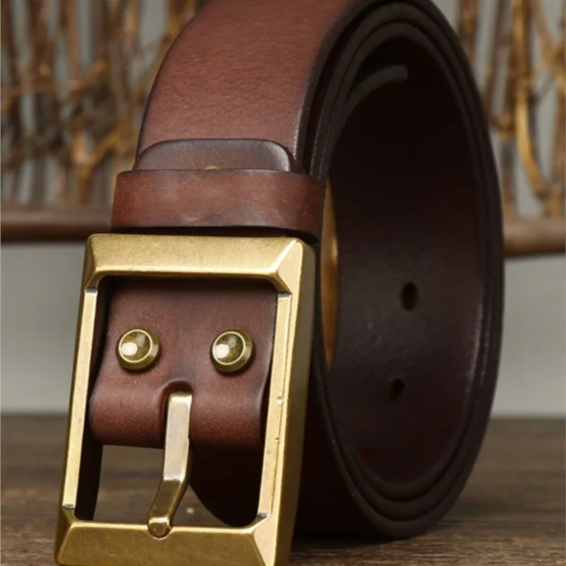 Frosted top layer cowskin needle belt men's leather versatile casual for young people