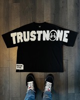 2025 New Trendy Brand Casual Loose Letter Design T-shirt Men Street Hip-hop Fashion Cotton Retro Y2K Harajuku Oversized Top