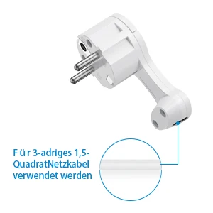 4 Schuko-Flachsteckeradapter mit Klappgriffen für Austauschbare Verkabelung, Stromstecker-Steckeradapter, Europäischer Standard – Detail 11