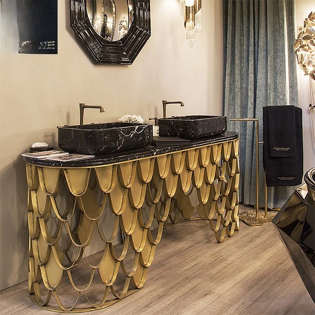 حوض غسيل على نطاق السمك مصمم فاخر فيلا حمام فندقي مغسلة مستقلة