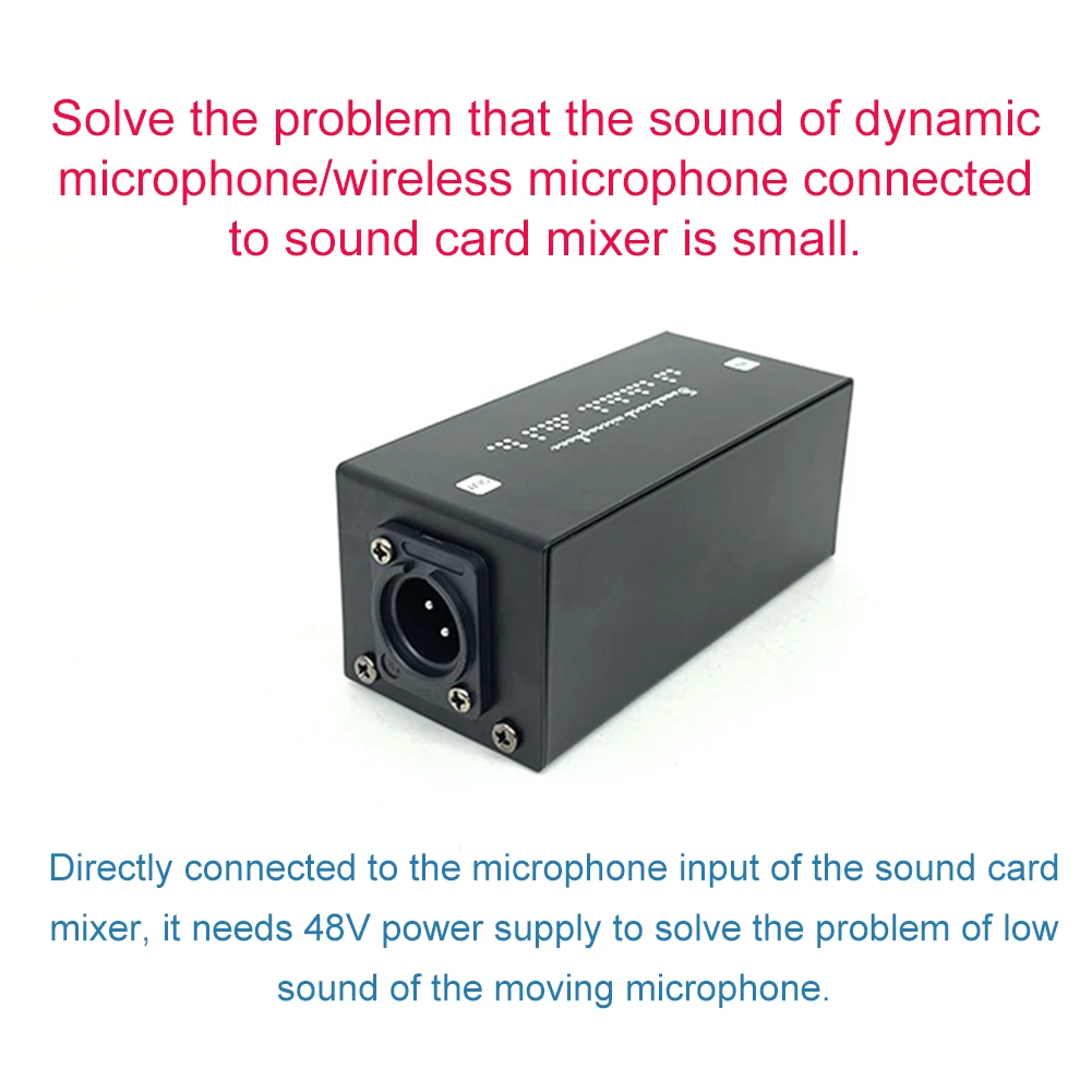 Dynamic Microphone Preamplifier 28dB Microphone Preamp Boosters Gain 28dB Sounds Boosters Perfect for Studio Recording