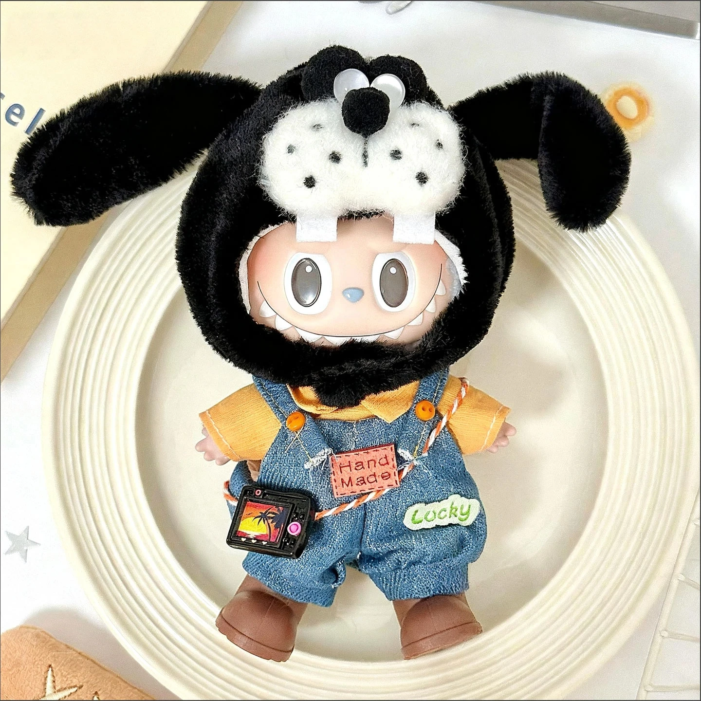 For Labubu Doll Mini Clothing Cute Cartoon Mouse Goofy Cosplay Costume Set Frog Doll House Accessories Birthday Gift Toys