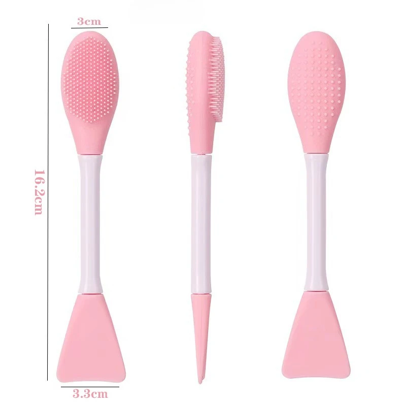 Silikonowy pędzel do masek, dwustronny pędzel do mycia twarzy, pędzel do masażu i oczyszczania twarzy, pędzel do nakładania maski błotnej na głęboko usuwane zaskórniki