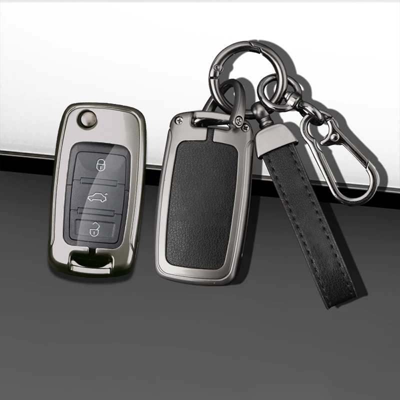 

Alloy Car Key Case Cover for VW Volkswagen Polo Tiguan Golf Passat B6 B7 Caddy Up for Skoda Kamiq Rapid Spaceback Accessories