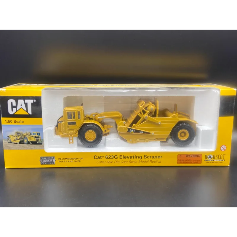 Chat moulé sous pression, échelle 1:50, chenille 623G, grattoir élévateur, modèle de véhicule d'ingénierie en alliage, jouet à collectionner, cadeau, affichage Souvenir