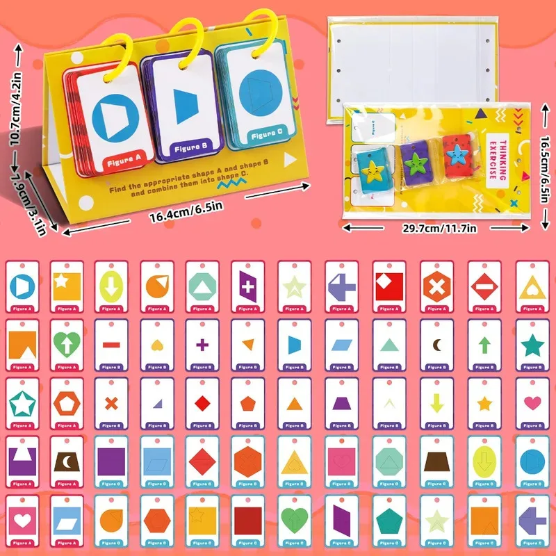 

60 Graphic Color Combination Cards - Educational Enlightenment Toy for Parent Child Interactive Cognitive Development
