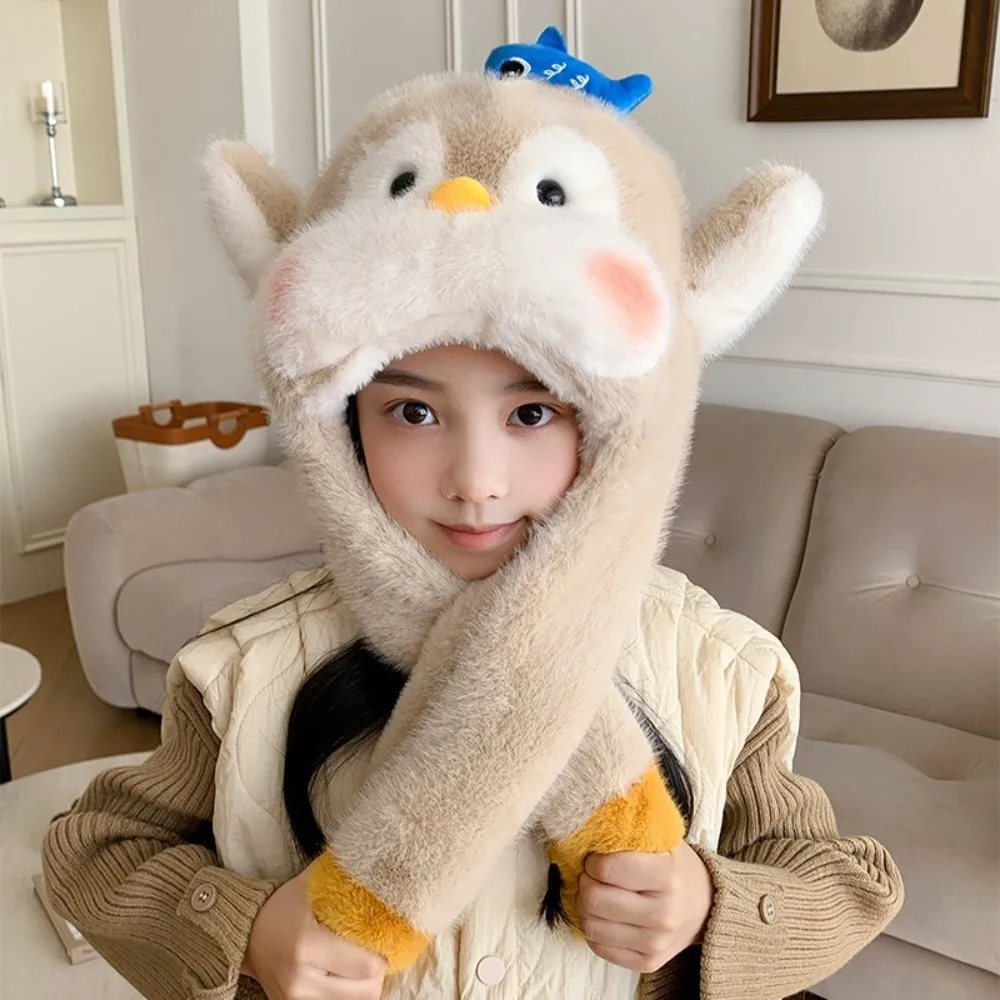 

Новая милая мультяшная шапка-балаклава, морозостойкий ветрозащитный пуловер, утепленная теплая шапка для защиты ушей, зимняя шапка