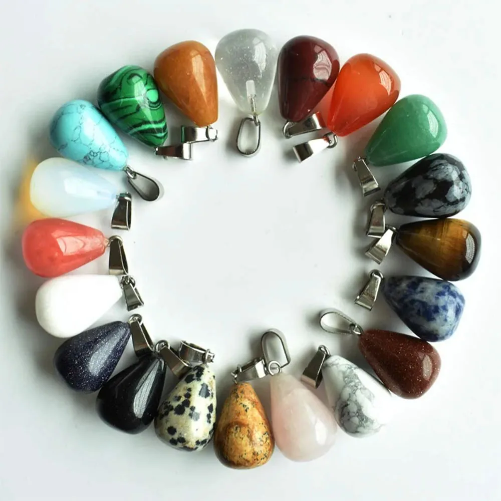 Großhandel 50 Stück/Set Naturstein in verschiedenen Formen für DIY-Halsketten, Anhänger, Schmuckherstellungszubehör, kostenloser Versand – Detail 3