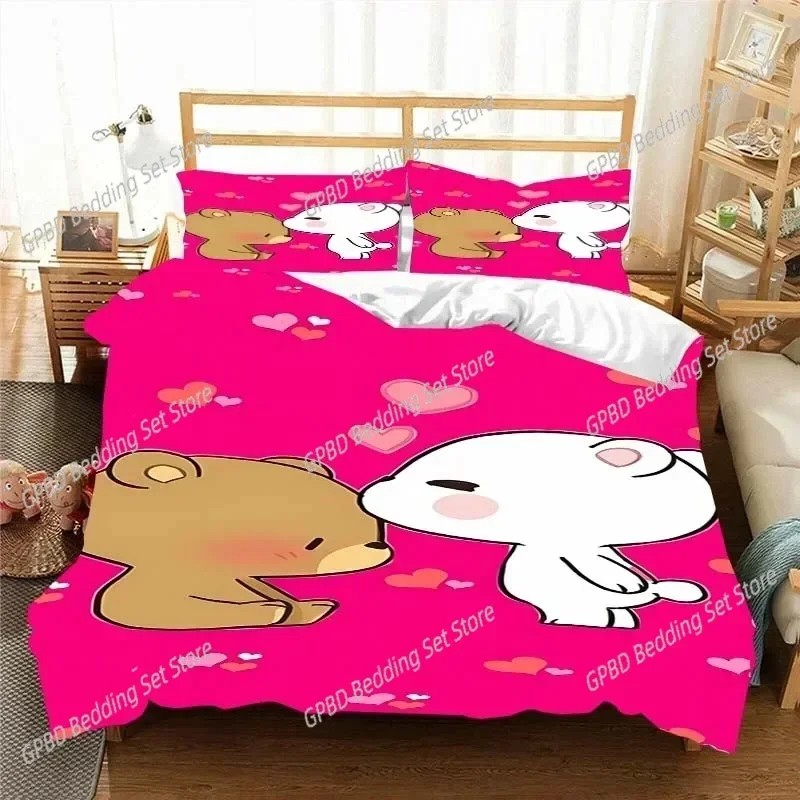 Kawaii Bubu and Dudu 3D Printing Anime Bedding Set Duvet Cover Comforter Bed Single Twin Full King Queen Size Bedding Set Kids