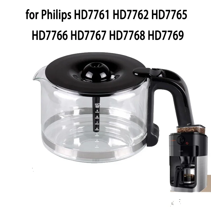 

Original Coffee Maker Glass Jug for Philips HD7761 HD7762 HD7765 HD7766 HD7767 HD7768 HD7769 Coffee Maker Spare Part Replacement