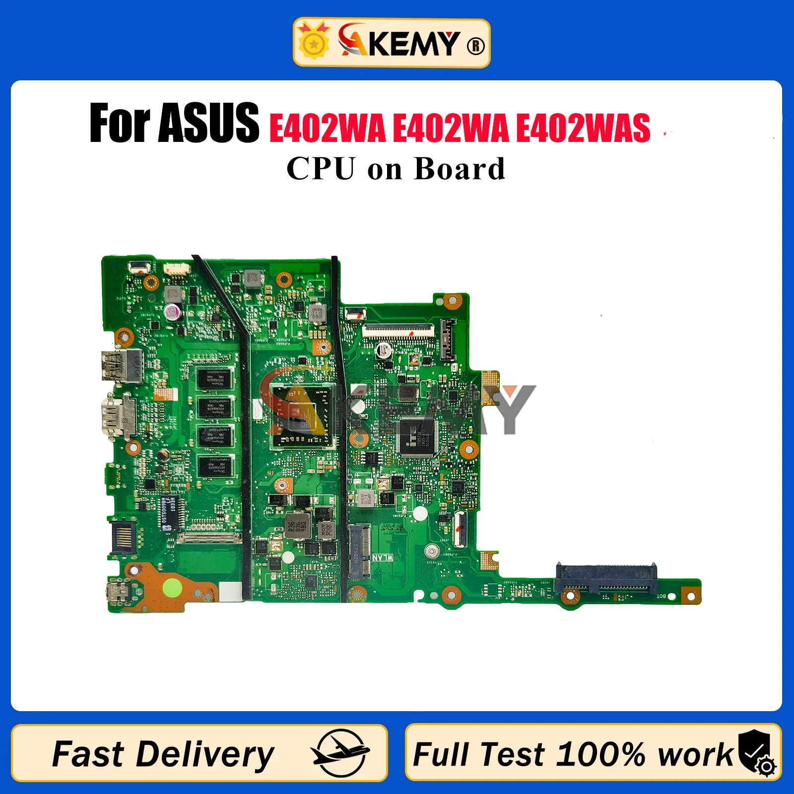 

E402WA Laptop Motherboard For ASUS EeeBook E402W E402WA E402WAS Notebook Mainboard With CPU 100% tests OK fast shipping stk