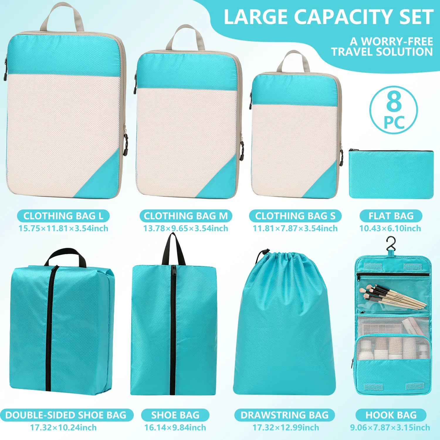 Closet Travel Storage Bag Travel Luggage for Clothes Shoes Toiletries Cosmetics Dustproof Packing Cubes Compression Bag