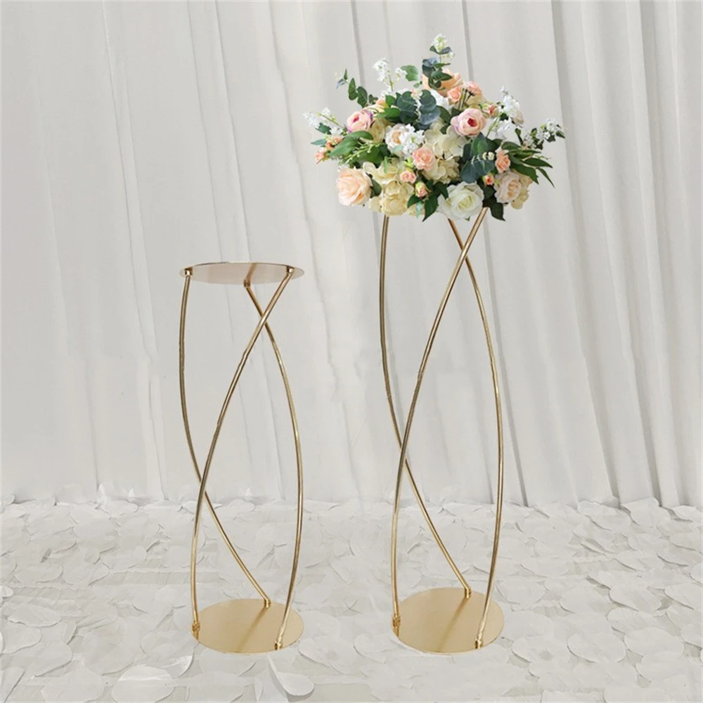 Imagem -05 - Gold Metal Flower Stand para Wedding Table Centerpiece Road Lead Rack para Evento Festa Decoração de Casa 10 Pcs