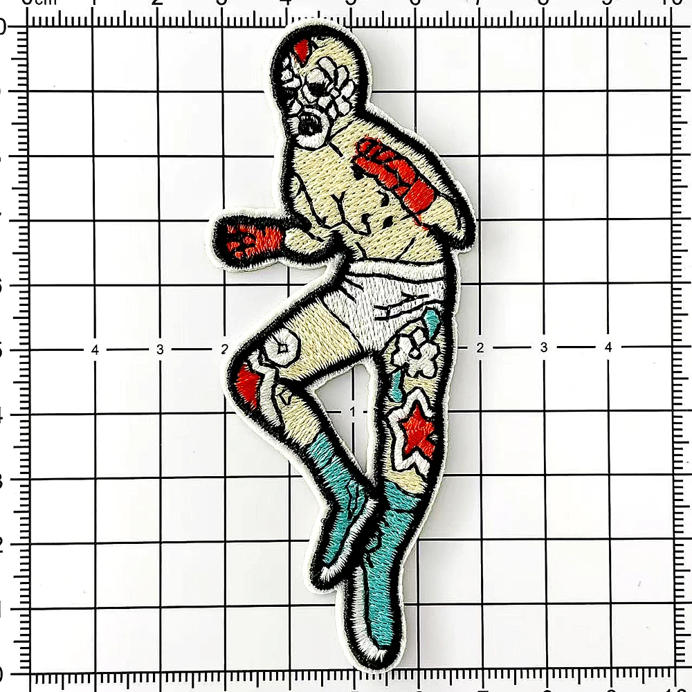 Boxer Iron on Patches Badge Embroidered Patch for Cloth Garment Appliques Accessory Badges Cover Repair Hole
