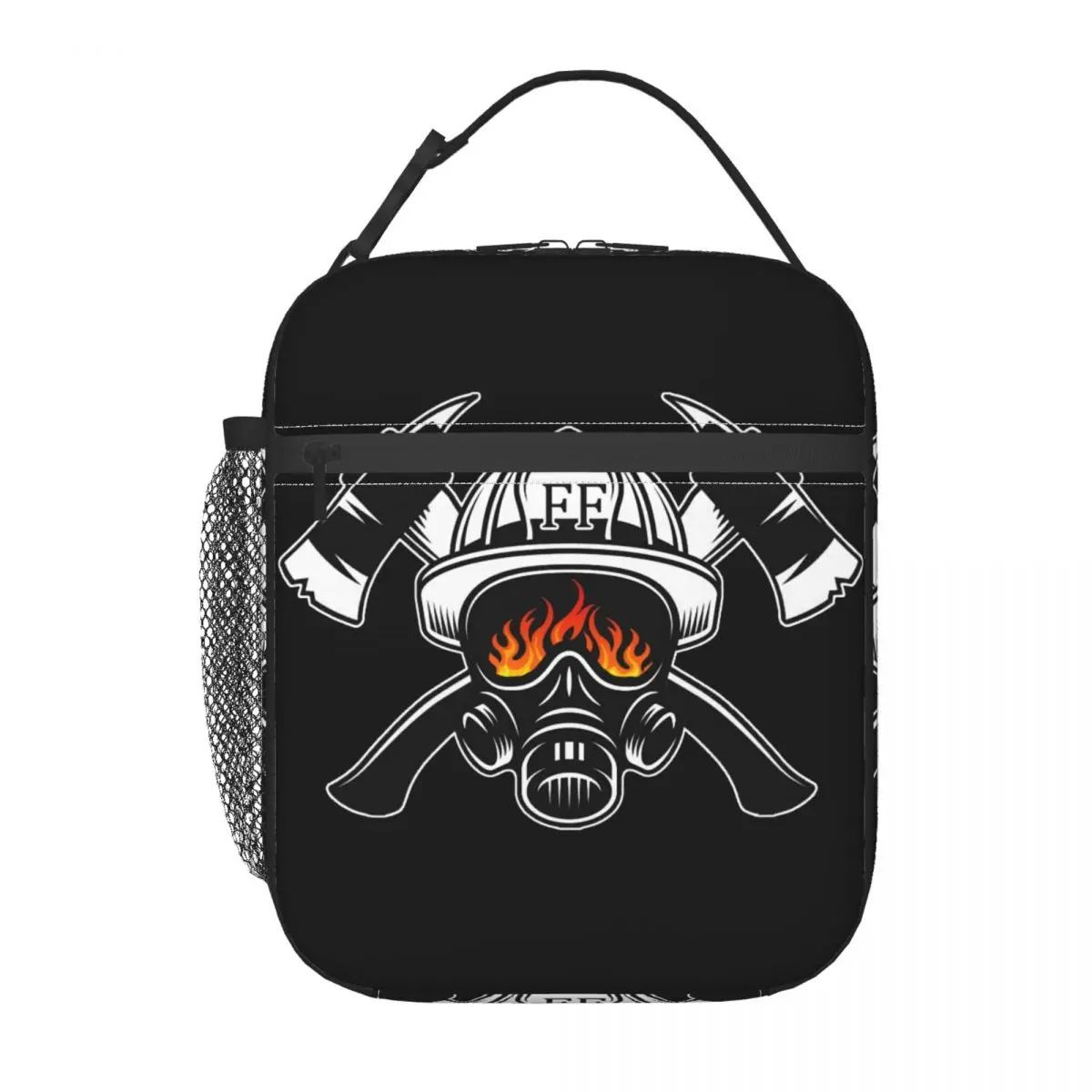 Firefighter Skull Thermal Insulated Lunch Bags Rescue Portable Lunch Container for School Office Outdoor Multifunction Food Box