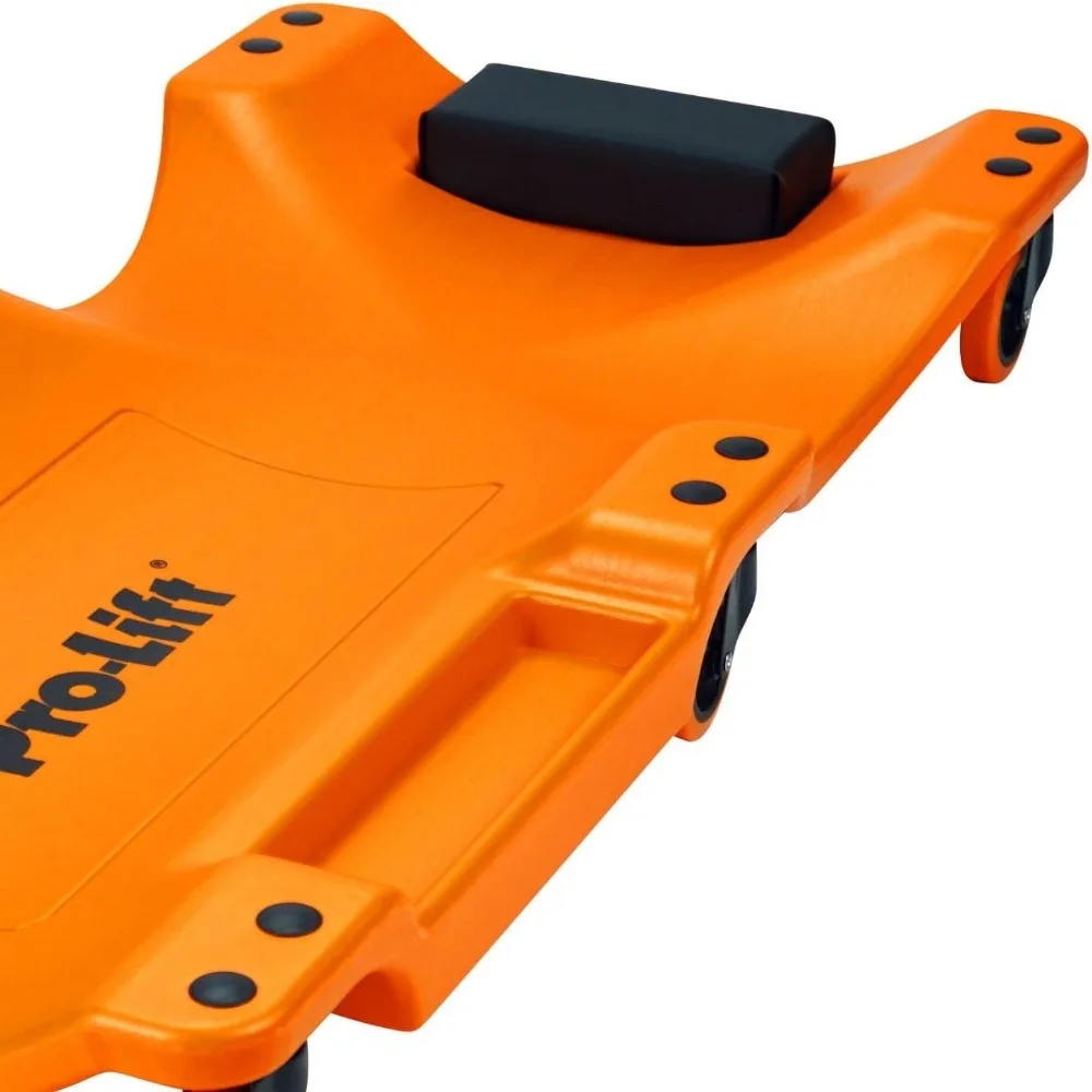 زاحف بلاستيكي مريح 40 ميكانيكي مع مسند رأس مبطن وصواني أدوات مزدوجة وسعة 350 رطلاً