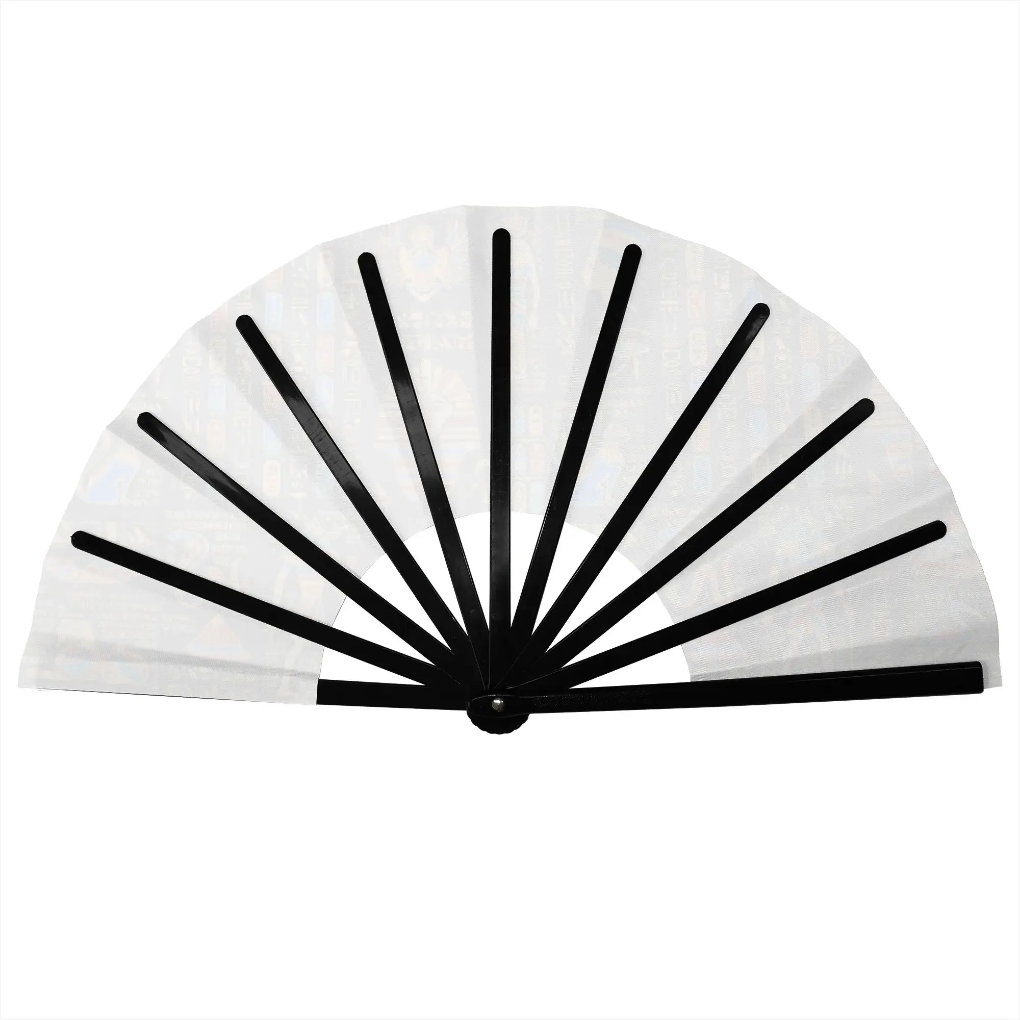Egyptian Hieroglyphs Stylish Hand Fan Ancient Egypt Symbol Printed Polyester Fan Trendy Costume Prop Folding Fans For Events