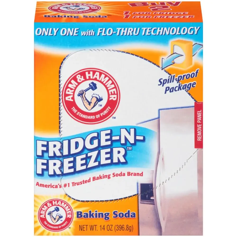 5 Pack Baking Soda Fridge and Freezer Odor Absorber 14 oz Pure Deodorizer Food Freshness Shelf-Stable Easy Air Flow Maximum Odor