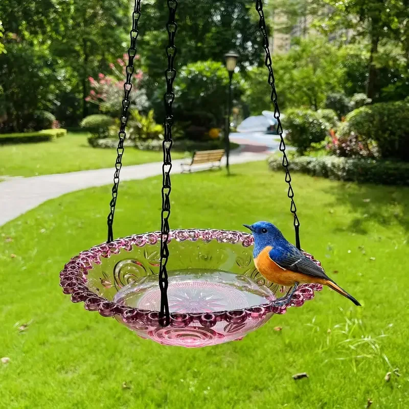 New Bird Flower Shaped Hanging Bird Feeder Birdbath For Garden Outdoor Decor,Yard Farm Supplies, Hummingbird Feeder Supplies