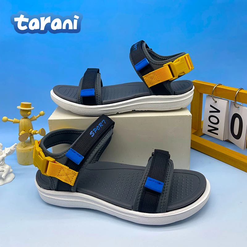 

Детские летние повседневные сандалии для мальчиков и девочек, детская пляжная обувь на плоской подошве, спортивные мягкие нескользящие сандалии для малышей