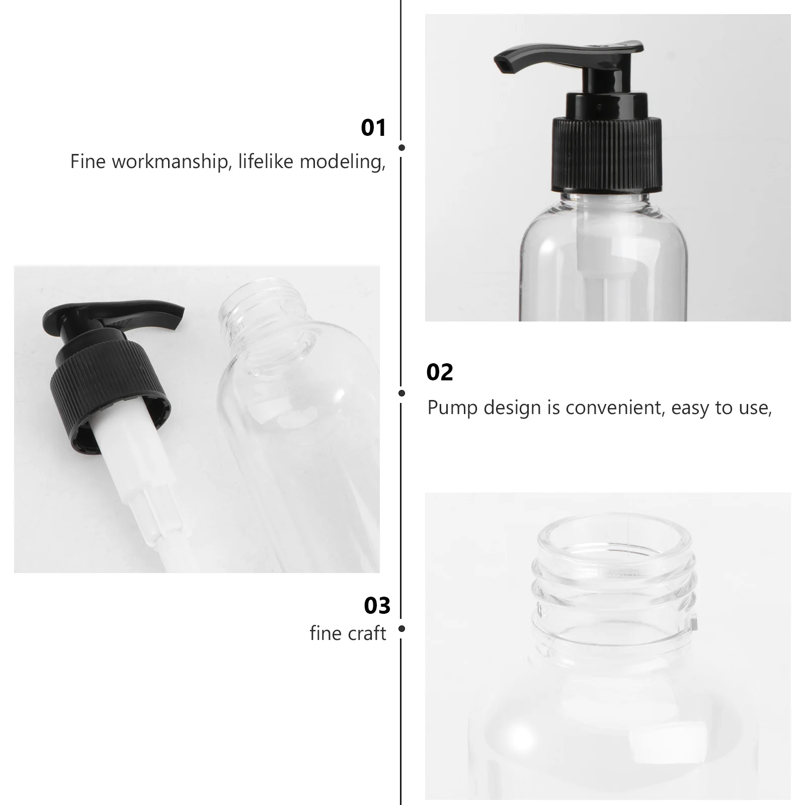 

5 Pcs Squeeze Bottle Empty Pump Dispenser Dispensing Lotion Container Liquid Travel