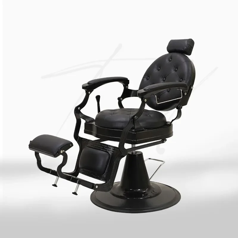 Men's Retro Oil Head Hair Salon Chair Barber Shop Cutting Chair