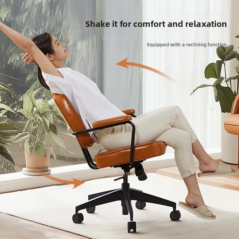 كرسي مسند ظهر كرسي كمبيوتر منزلي مكتب دراسة كرسي غرفة نوم مقعد دوار كرسي مكتب جلدي