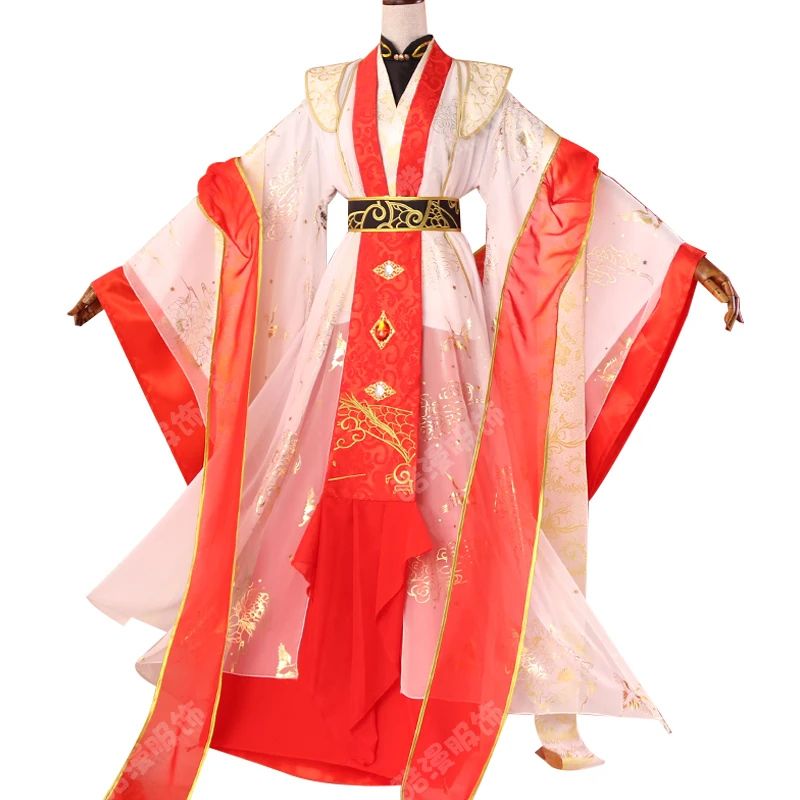 Anime Tian Guan Ci Fu Platinum Peacock Xie Lian Yue Shen Hua Cheng Cosplay Costmes vestido Hanfu antiguo zapatos de Peluca de Halloween