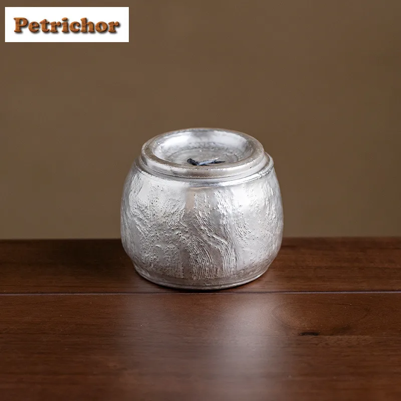 330ml Gilt Silver Jianshui Vintage Tea Washing Basin Writing-brush Washer Tea Residue Bucket Household Chaxi Accessories Craft