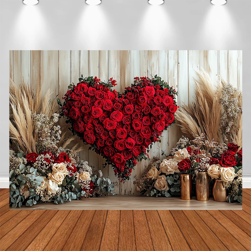 LS Love Roses Valentine Day Backdrops Kids Adult Photography Child Baby Birthday Cake Smash Decors Dating Confessions Background