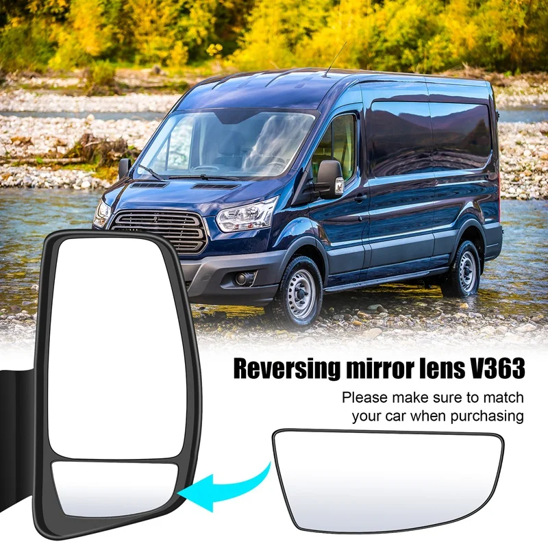 Car Front Lower Door Wing Rear View Mirror Lens Glass For Ford TRANSIT MK8 V363 2014 -2020