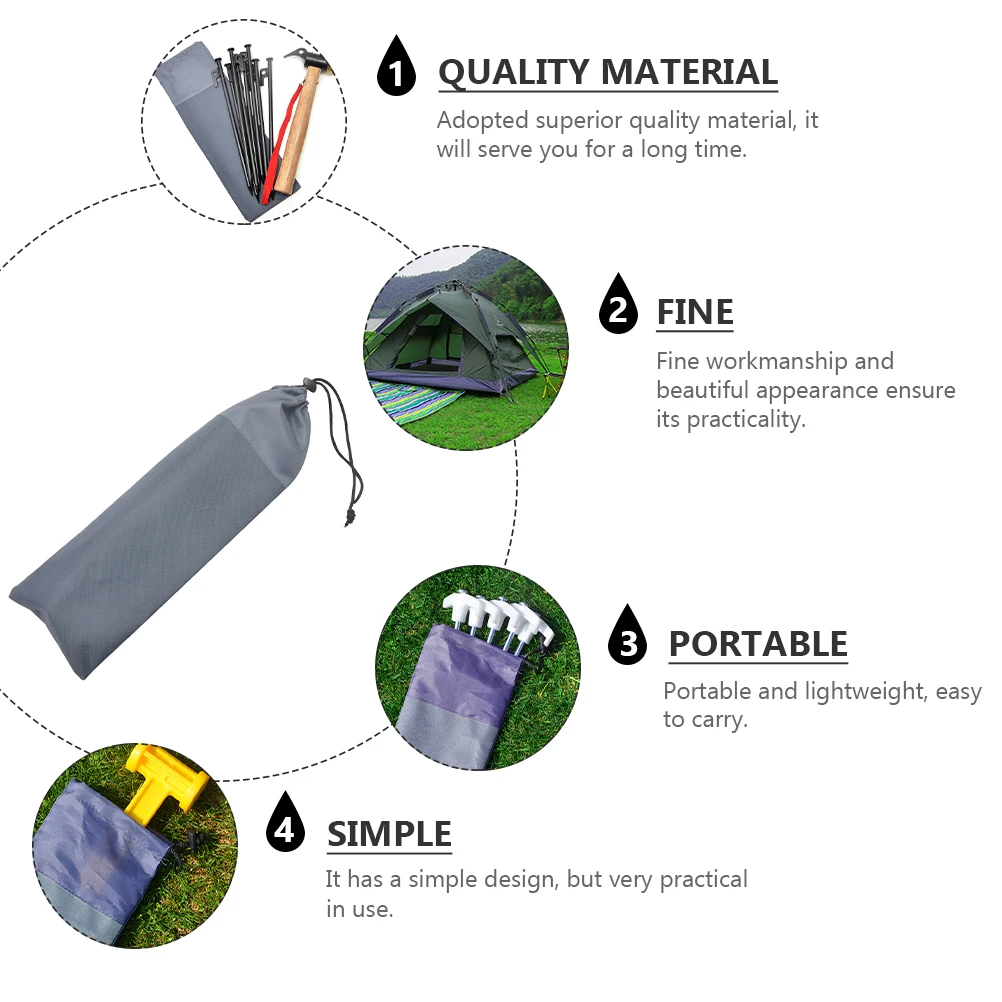 

Camping Accessories Storage Bag Tingbag Tent Peg Organizer 600d Reinforced Oxford Cloth