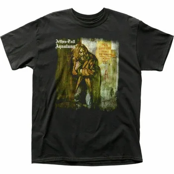 Jethro Tull Aqualung 남녀공용 렌즈 티셔츠, 록 N 롤 머스 밴드, 블랙 애니메이션 그래프 티셔츠, 여름 신상