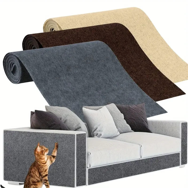 Protector de Muebles Autoadhesivo Antiarañazos para Gatos, Tapete Recortable Antiarañazos para Sofá, Sillón, Silla, Esquina de Pared