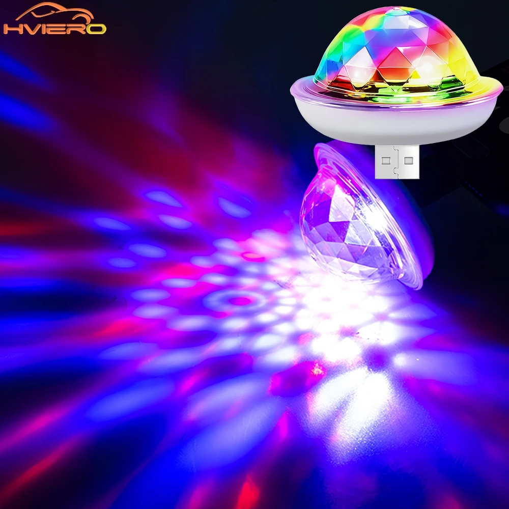 Auto Ambient Lights DJ RGB USB Mini Colorful Music Sound Car Led USB-C Interface IOS For Holiday Party Karaoke Home Welcome Lamp