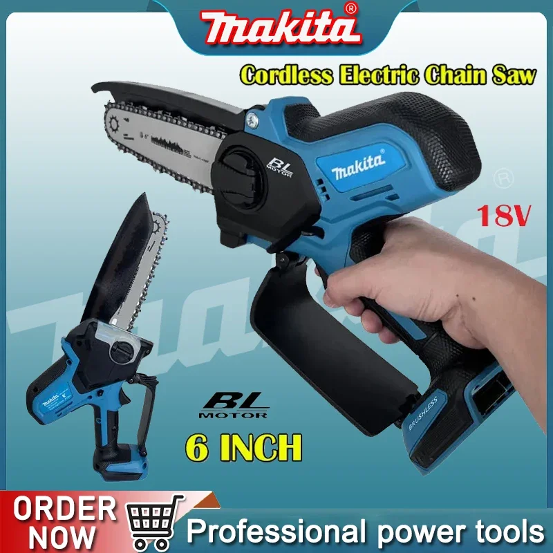 

Makita 18V Cordless Chainsaw for Woodworking with Small Handheld Electric 6-inch Logging Sawzall Mini Portable Chainsaw
