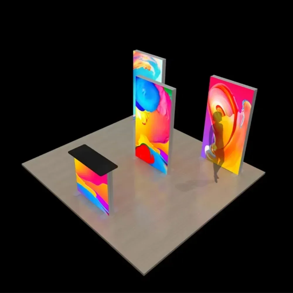 Standalone LED light box backlit trade show booth