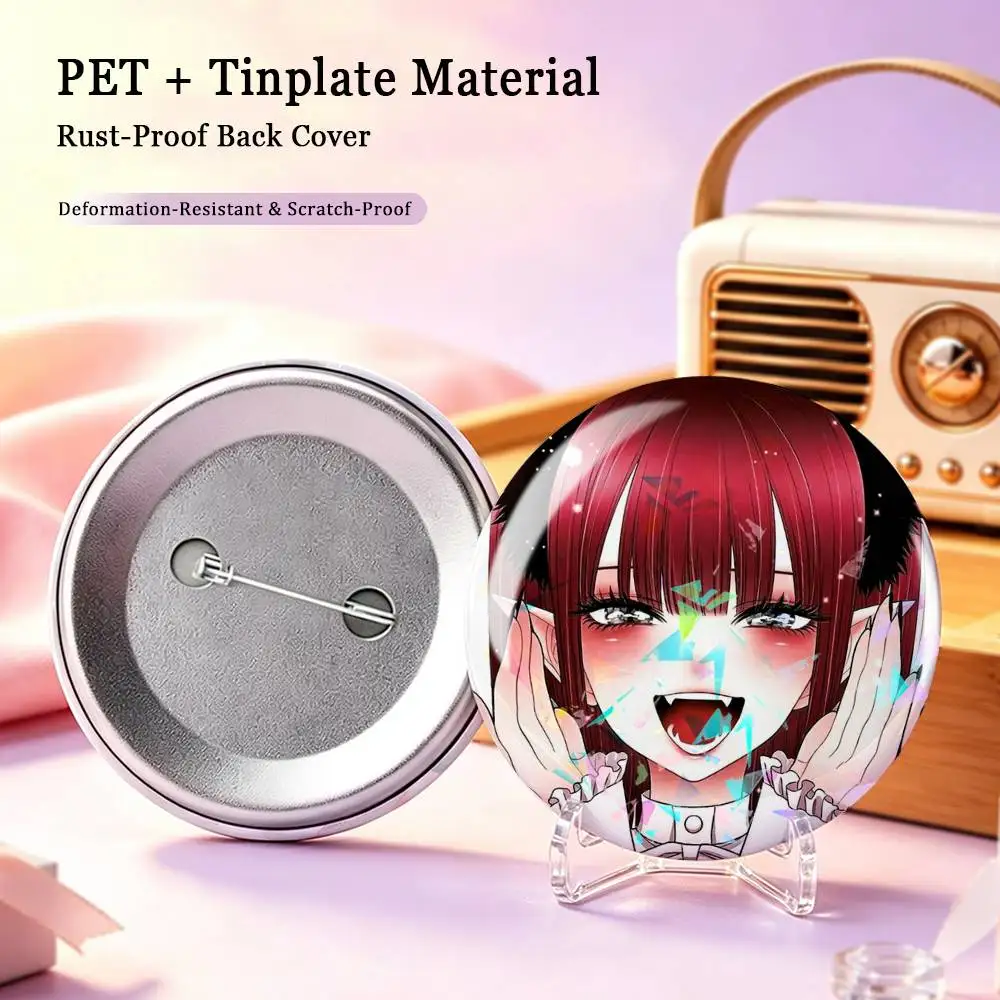 Darling R-Rizu-kyun My Dress-Up Custom Tinplate Round Button Badges Pins Brooches for Clothes Backpack