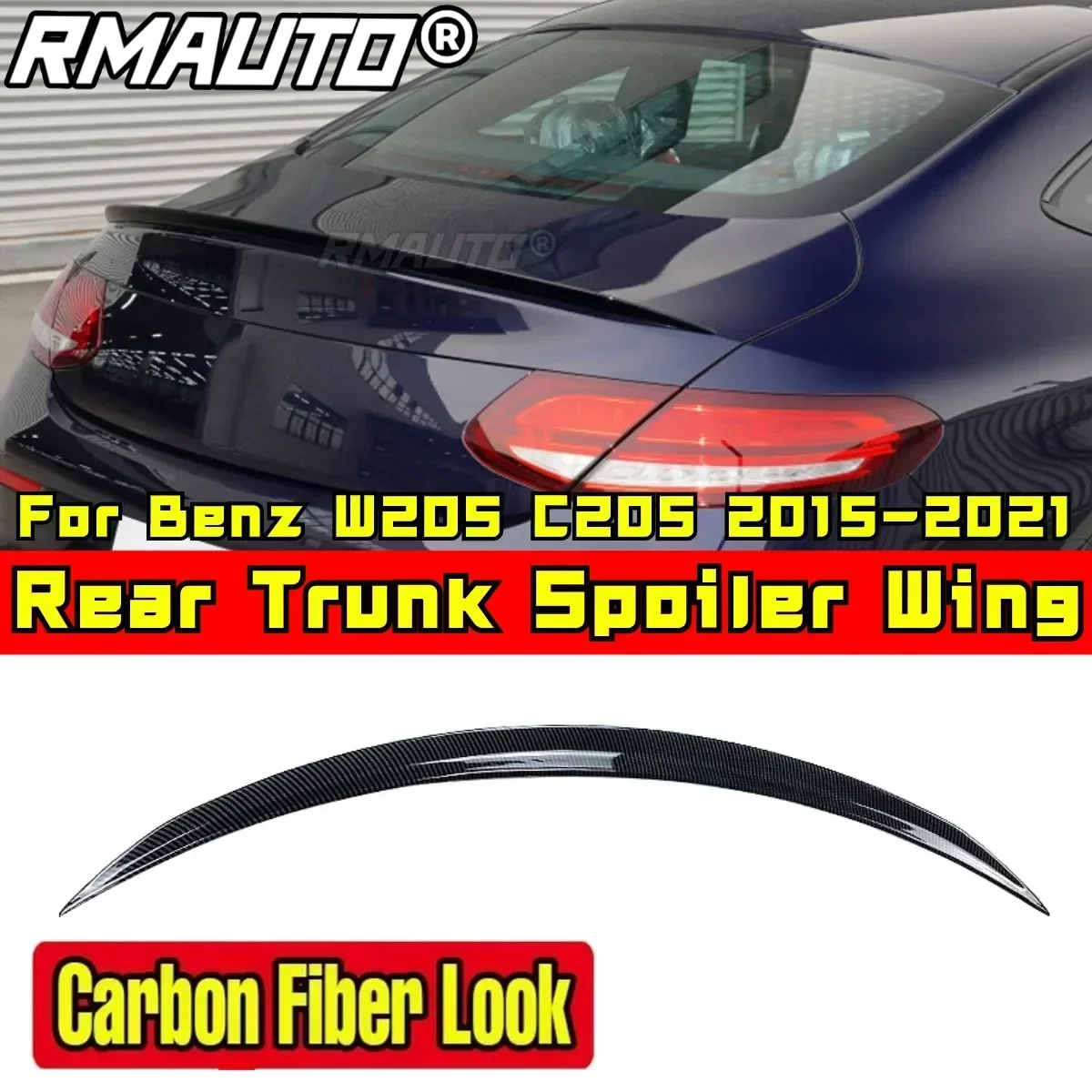 Car Rear Trunk Spoiler Car Rear Spoiler Wing For Mercedes Benz C-class W205 C205 C63 AMG Coupe 2015-2021 Car Accessories