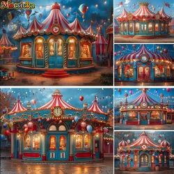 Mocsicka Photography Background Circus Carnival Tent Decor Holiday Party Cake Smash Adult Child Portrait Backdrop Photo Studio
