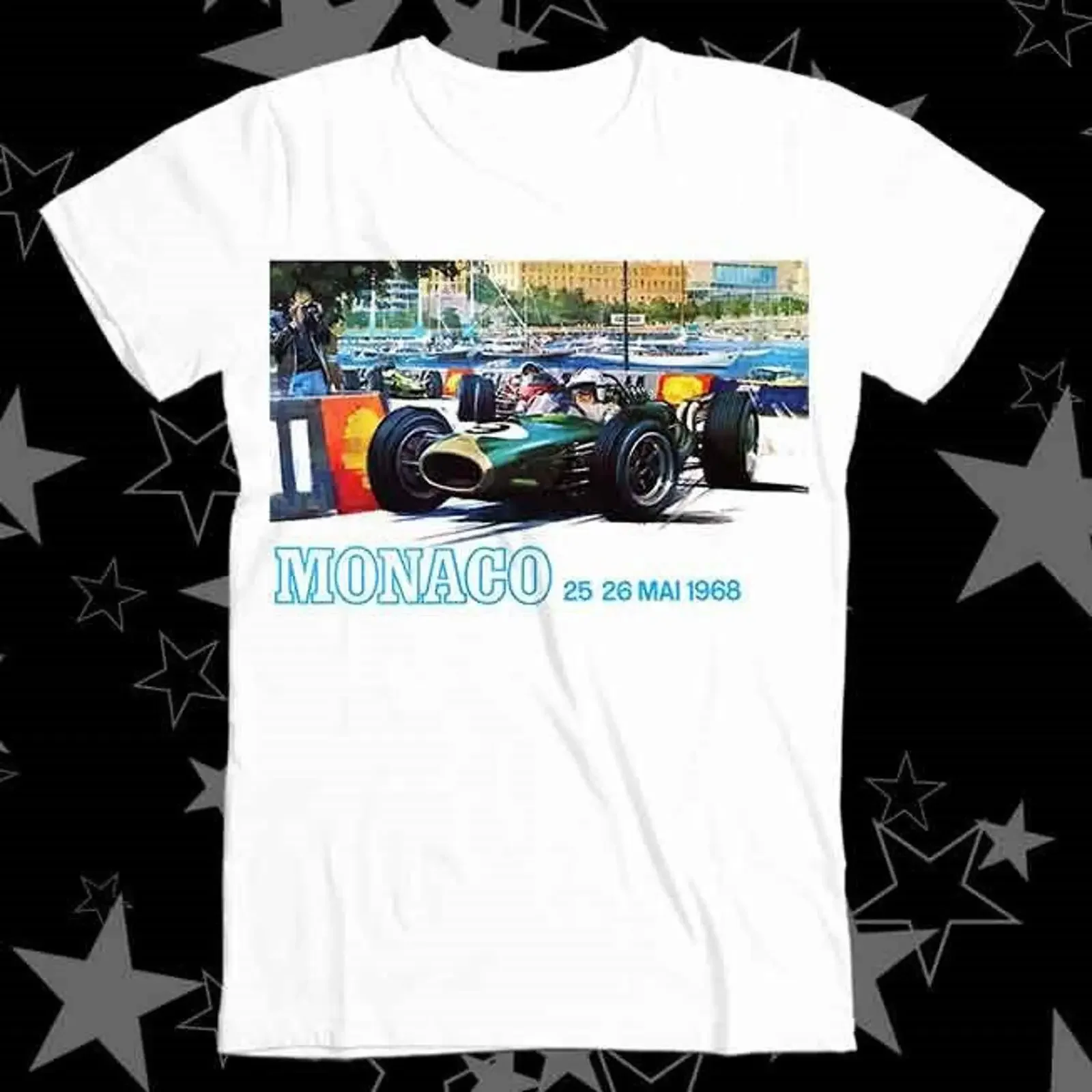 1968 Monaco Grand Prix Racing Best Seller Top T Shirt 546 vintage Washed Slightly Breathable designer clothes Casual Soft