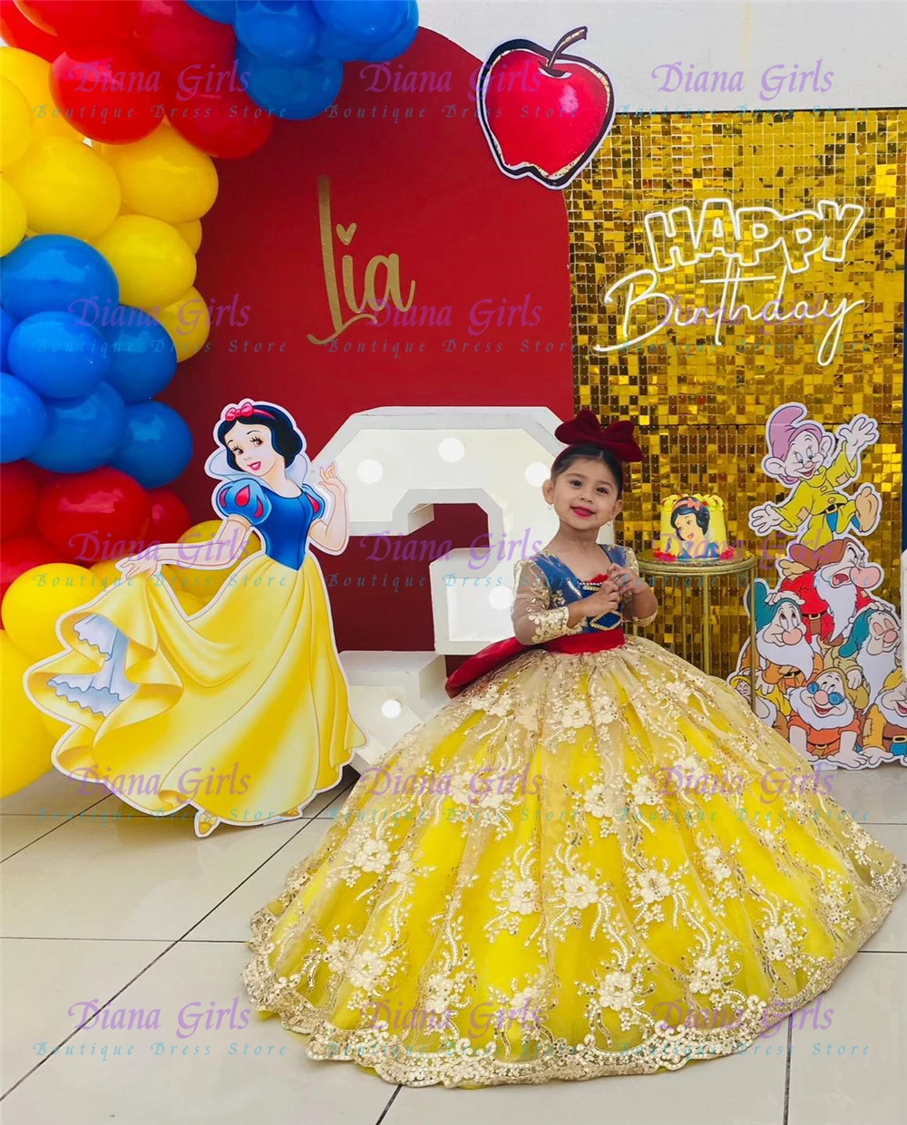 Quality Lovely Yellow Tulle Fluffy Applique Flower Girl Dress Wedding Ball Princess Girls Birthday Party Evening Ball Gowns