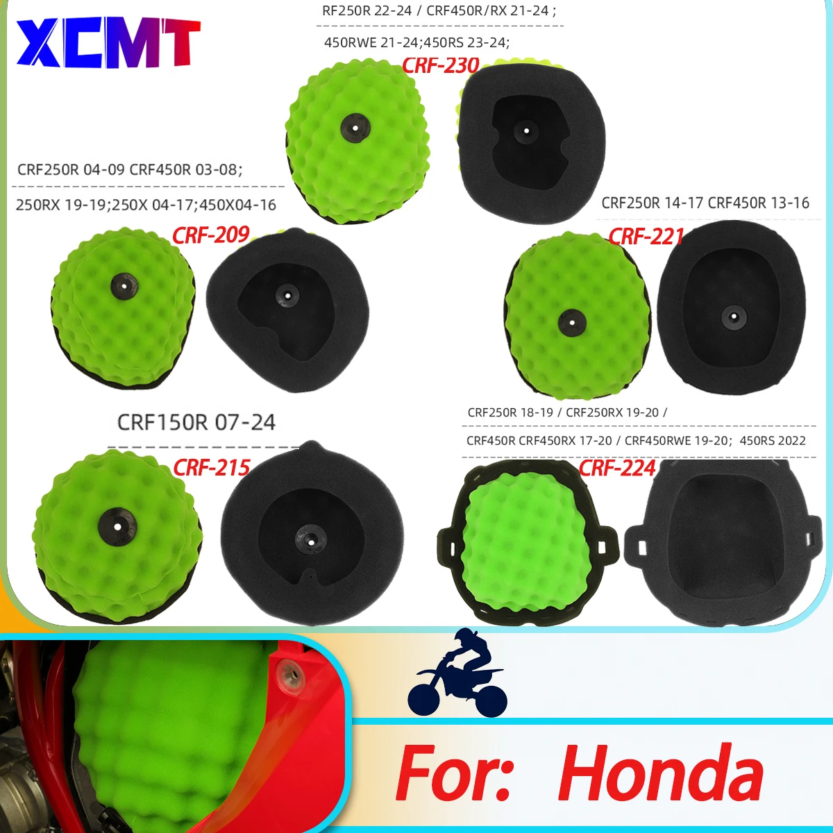 

Motocross Air Filter Foam Strainer Empty Filtration Sponge Cleaner For Honda CRF250 CRF450 CRF450RX CRF450X CRF450RWE CRF450RS