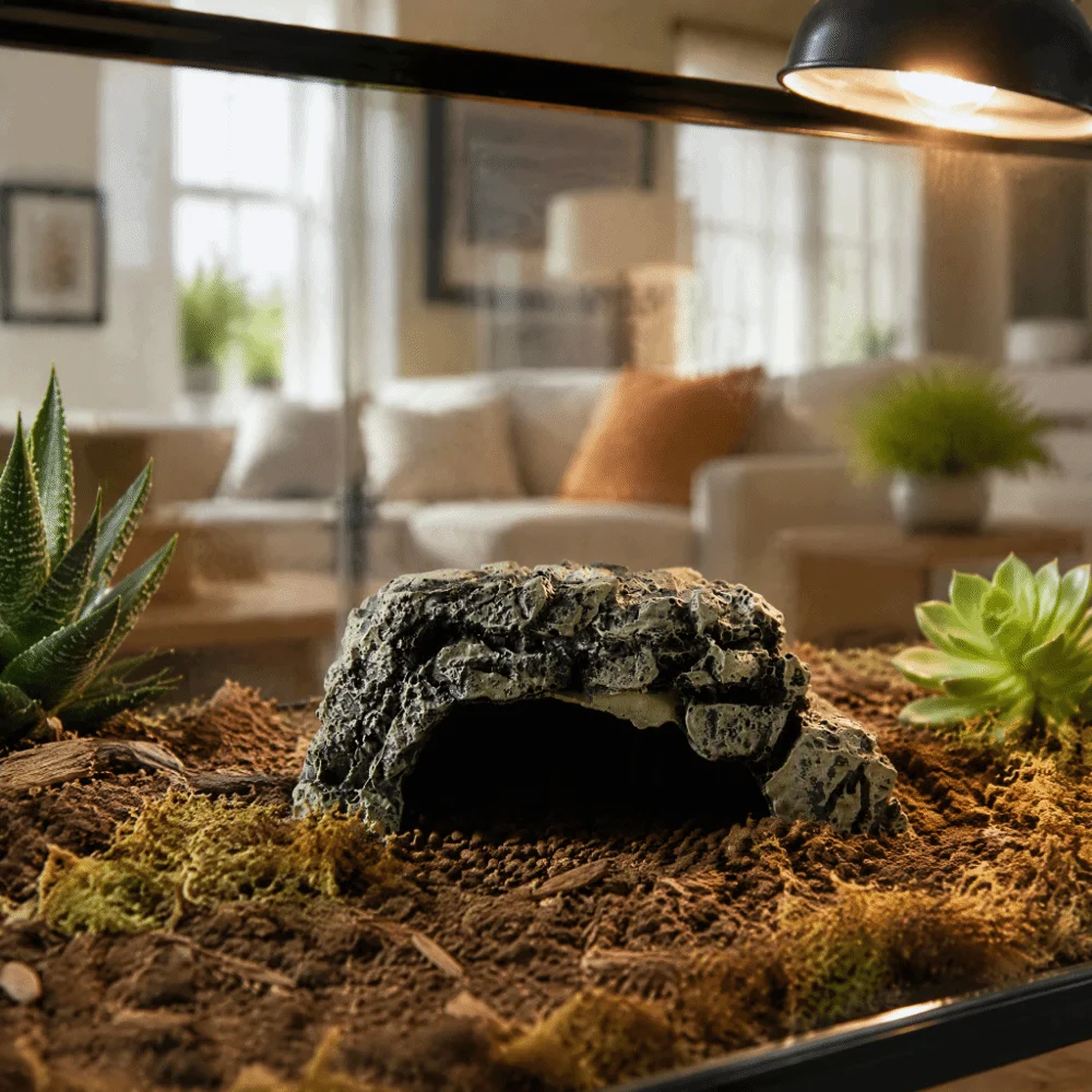 Resin Fish Hiding Cave Wide Flat Top Non-Discoloring Reptile Hiding Habitat Crawling Terrace Gentle Slope