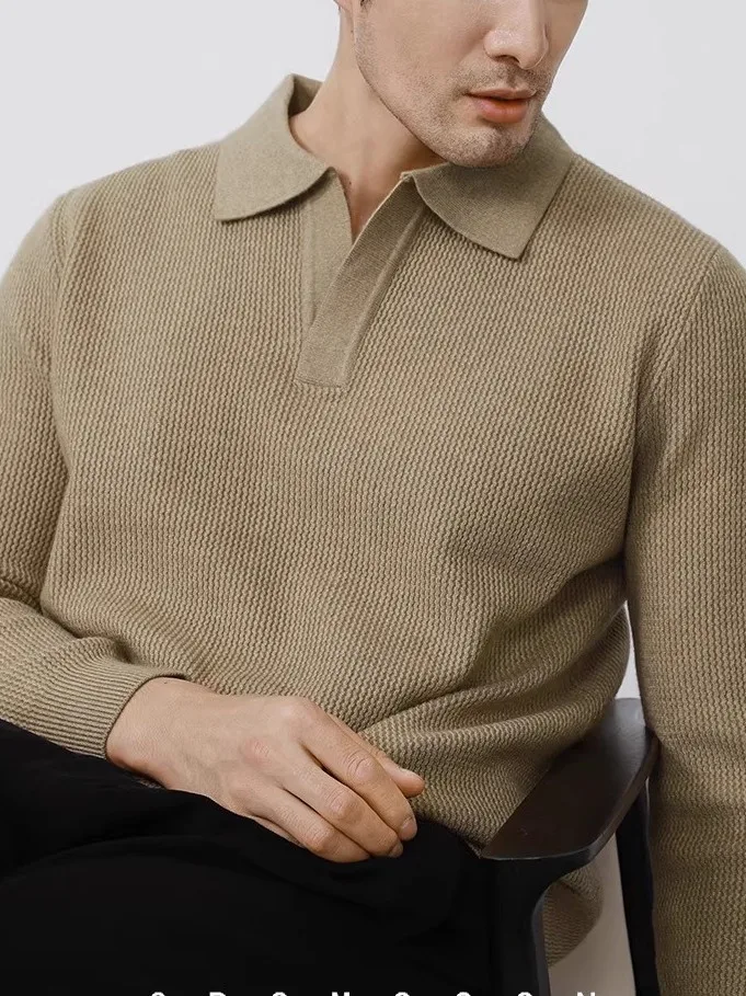 

American Sle Long Sve Knitted Sweater Men's V-Ne Warm Busin Casual Top Autumn Winter Outerwear Polyester Viscose