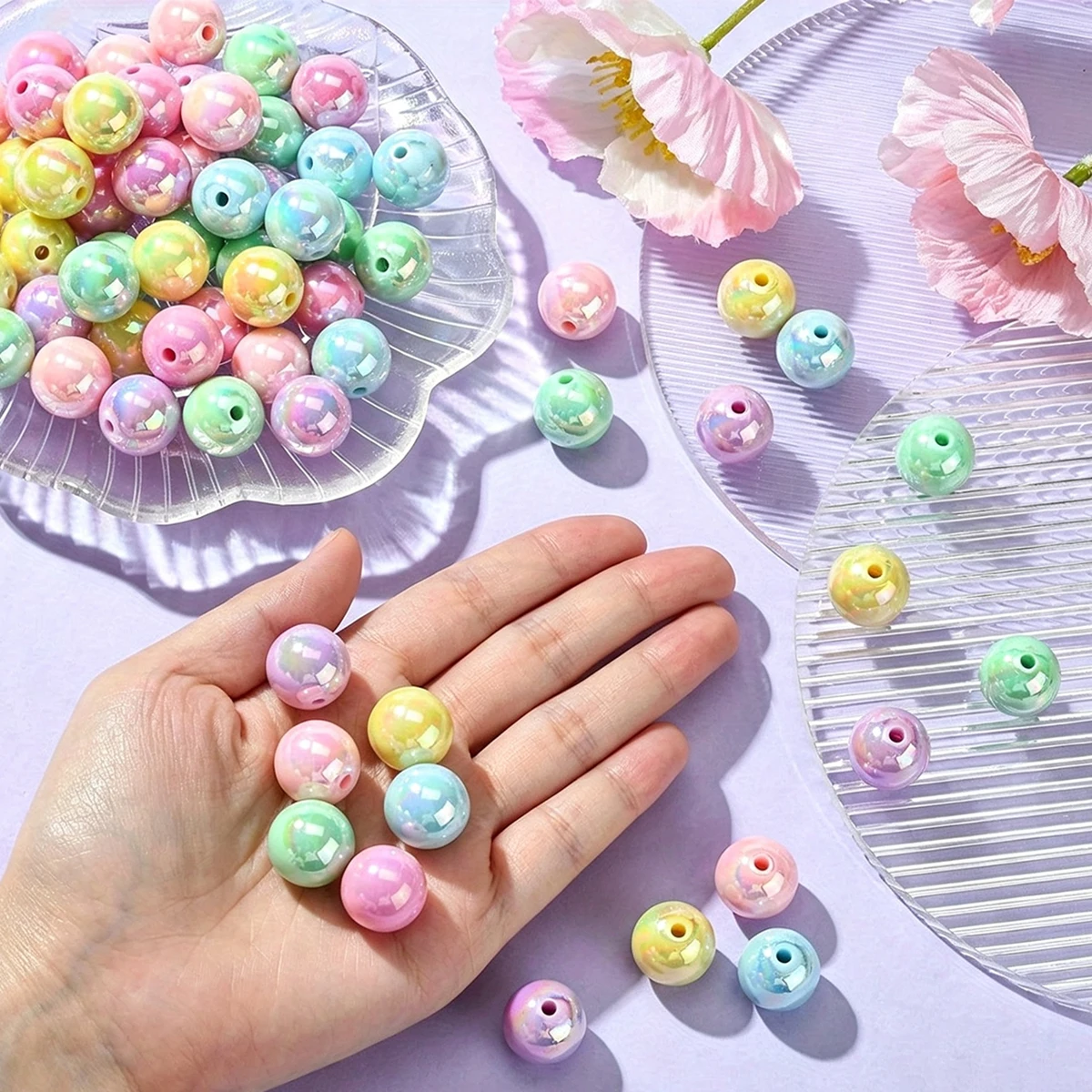 14mm 35pcs Mixed Colors Acrylic Round Beads Spacer Beads For DIY  Making