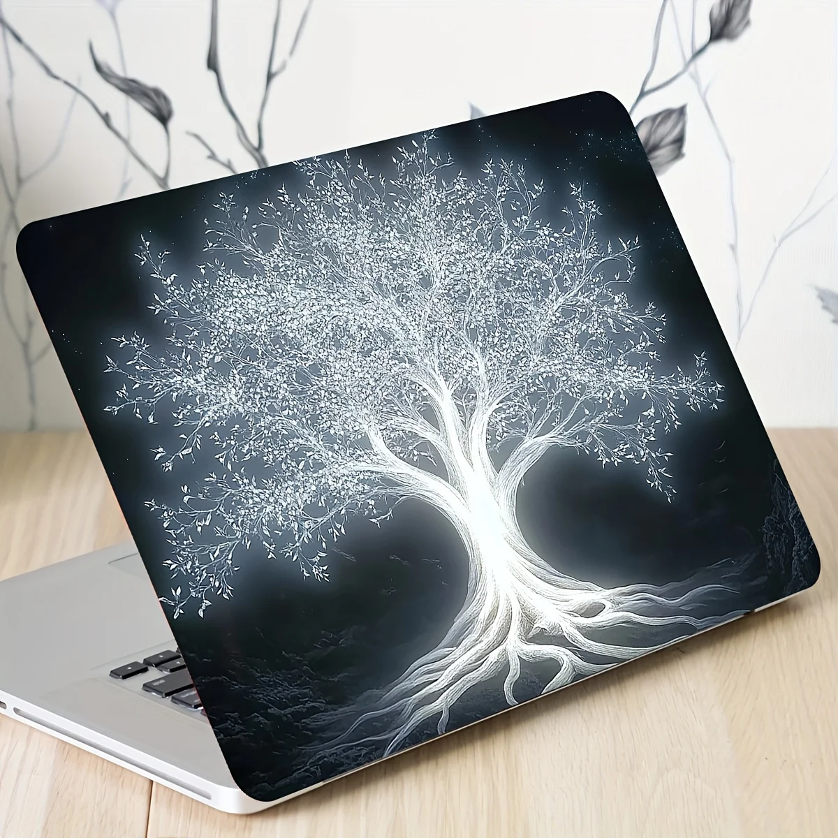 Vinyl Laptop Case Ginkgo Tree Sticker 2pcs Scratch resistant DIY Art Case for HP Dell Lenovo Apple ASUS Laptops Self-adhesive