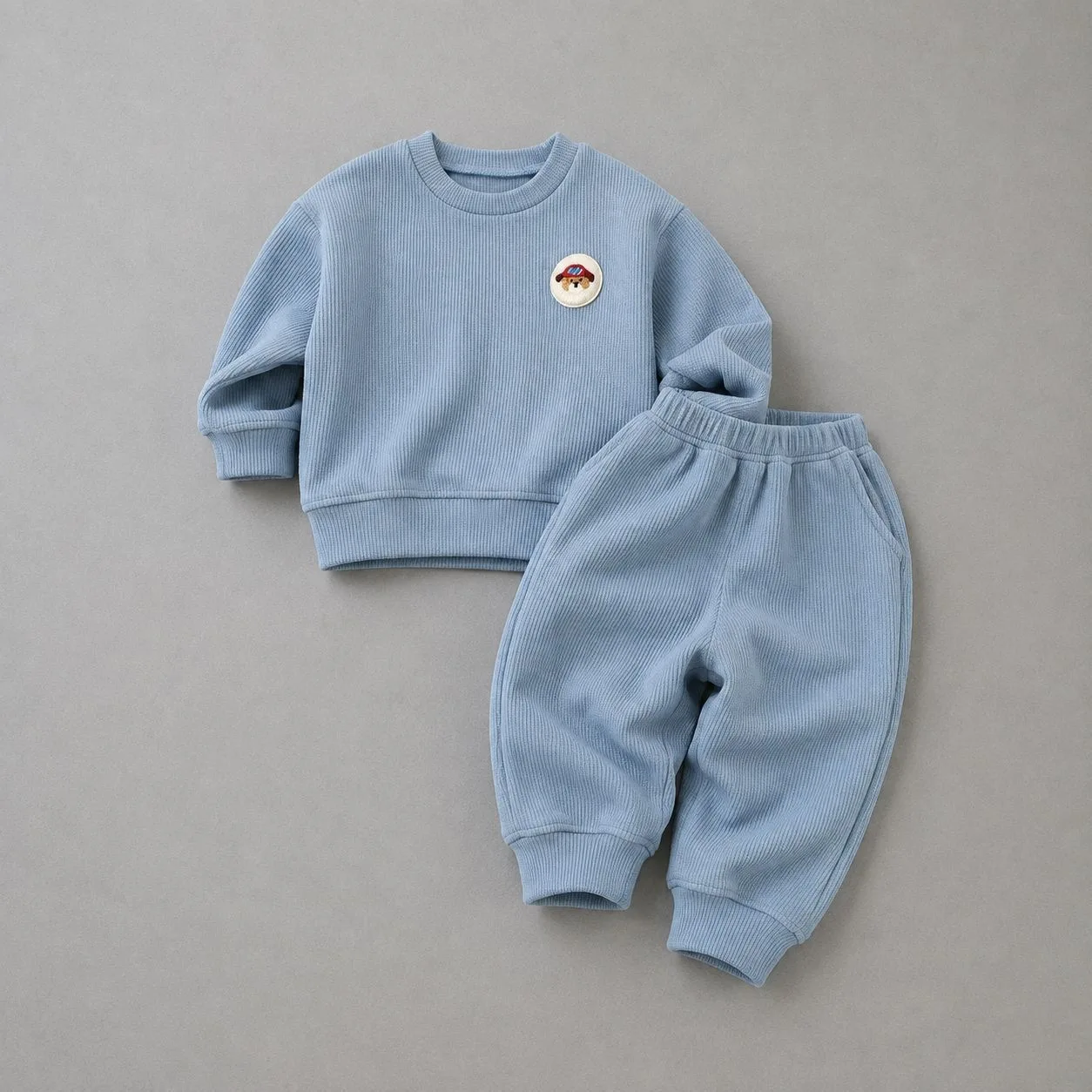 2026 New Spring Fall Baby Unisex Solid Color Tracksuit | Korean Sporty Casual 2Pcs Set | Cute Going Out Outfit