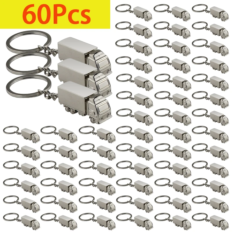 60 Pcs Car Keychain Universal Truck Lorry Keychain Fashion Practical Key Chain Car Supplies Car Key Ring Durable Metal