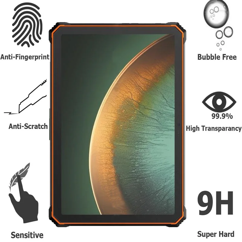 2PCS For Blackview Active 10 Pro Tempered Glass Screen Protector On for Blackview Active 10 Pro Anti Scratch HD arcuate Film